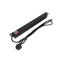 Multiprise OEM 7 prises 13A norme britannique 250V avec boîtier métallique et interrupteur de sécurité