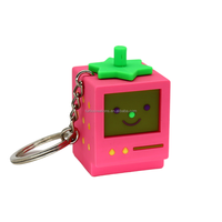 Porte-clés personnalisé en caoutchouc souple 3D, créatif, en forme de manette de jeu vidéo, avec un joystick, en métal, PVC et plastique