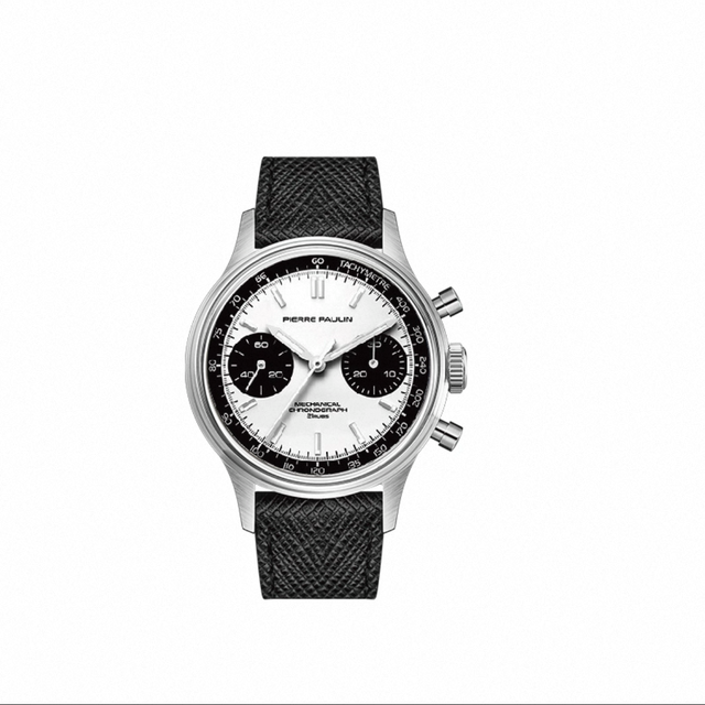 38mm Vintage Stainless Steel Mechanical Watch-Waterproof 5BAR Chronograph with Pointer Dial and Hidden Clasp