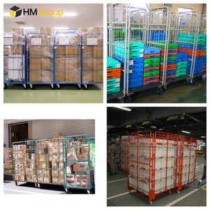 Hm Hàn Quốc Phong Cách Di Động Cứng Nhắc Sơn Bột Nhật Bản Chất Lượng Tốt Công Nghiệp Lồng Xe Đẩy Với Kệ - Product Image 3