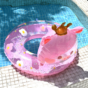 Bouée gonflable tête de cochon pour enfants avec couronne anti-retournement pour utilisation en piscine - Product Image 3