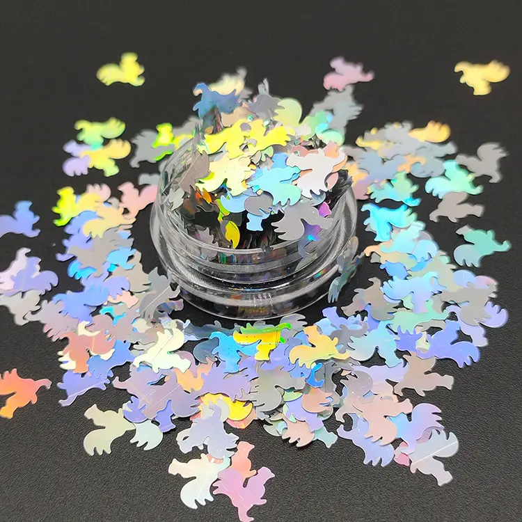 Factory supplies holographic silver shapes glitter for craft