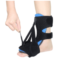 Attelle noire de pied droit et gauche pour la marche, attelle de pied tombant avec chaussures, équipement de récupération de course