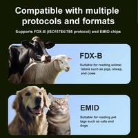 Nuevo estilo W91B de mano 2,12*12mm Microchip escáner Pet Microchip lector RFID escáner