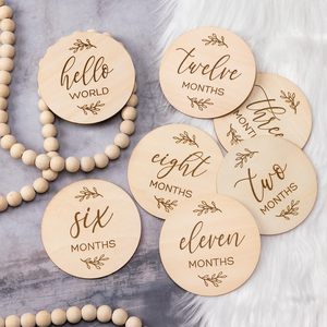 Paquete <span class=keywords><strong>de</strong></span> 7 tarjetas <span class=keywords><strong>de</strong></span> hitos mensuales para bebés, letreros <span class=keywords><strong>de</strong></span> <span class=keywords><strong>animales</strong></span> <span class=keywords><strong>de</strong></span> doble cara para bebés, discos marcadores <span class=keywords><strong>de</strong></span> madera para bebés <span class=keywords><strong>de</strong></span> 1 a 12 meses - Product Image 6