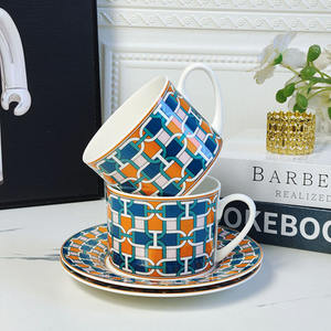 Ensemble de 2 tasses et soucoupes en porcelaine fine de luxe européenne, style nordique royal, pour café et thé, très vendu - Product Image 5