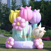 Publicité commerciale centre commercial éclairage décoration fleur gonflable lumière LED fleurs gonflables plantes colorées