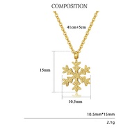 Collier pendentif flocon de neige de Style nordique pour femmes chaîne à maillons en acier inoxydable plaqué or 18 carats pour mariage et fête