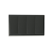 Panel Saklar Lampu Dinding Mewah Uk/EU Hitam 6gang 1/2way 220V, Saklar Tombol Dapur Silang Abu-abu 6*3 4gang2way 146mm*86mm