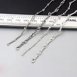 Chaîne personnalisée chaîne corde torsadée en argent sterling 925 pour bracelet/collier faisant des accessoires en gros