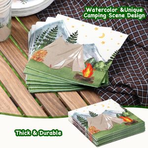 <b>Party</b> Supplies Camping Adventure Birthday <b>Party</b> Paper <b>Napkins</b> - Product Image 3