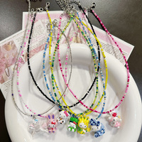 Collier en diamant chaton de dessin animé mignon pour femme, chaîne de clavicule d'été, design de niche, style cool et doux pour fille coquine, accessoires polyvalents