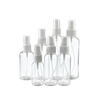 Bouteille en plastique PET transparente avec bouchon à clapet pour parfum et shampoing, disponible en plusieurs tailles : 30ml, 50ml, 100ml, 120ml, 200ml, 250ml, 300ml, 500ml