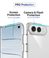 Coque de téléphone hybride antichoc transparente pour iPhone Duo pliable, protection intégrale de la charnière avec béquille intégrée, transparente comme du cristal
