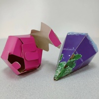 Direkt vom Hersteller Faltbare Pyramidenförmige Geschenkbox mit Individuellem Vollfarbdruck Geschenkverpackung Papierbox für Lippenbalsam Weihnachtsgeschenke
