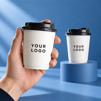 Gobelets à café en papier personnalisés, gobelets en papier à double paroi, gobelets en papier avec couvercle pour les cafés, les salons de thé et les plats à emporter