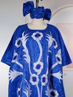 H&D 2026 Nouvelle Collection Robe Africaine Broderie Bazin Riche Longue Robe Décontractée Boubou pour Femmes