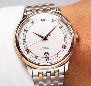 Reloj de Lujo Avanzado con Movimiento Mecánico Automático, Espejo de Zafiro, Correa de Acero Inoxidable y Marcadores de Hora con Diamantes para Omegaes - Product Image 5