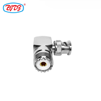 Adaptateur de connecteurs RF pour talkie-walkie, prise UHF femelle SO239 vers fiche BNC mâle à angle droit 90 degrés, en stock, directement de l'usine