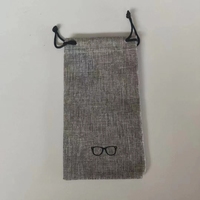 Étui de rangement portable rectangulaire en tissu doux pour lunettes, version décontractée en lin, protection pour lunettes de soleil, vente directe usine pour hommes et femmes