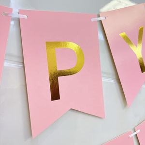 מסיבת חתונת אספקת דקור רק נשוי נייר זר גבתון באנרים דגלי חתונה שמחה באנר - Product Image 3