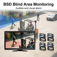 Monitor DVR para Camión/Autobús/Auto de 10.1 Pulgadas con 4 Canales, Alarma de Punto Ciego Inteligente (BSD) y 4 Cámaras AHD1080P con Visión Nocturna LED