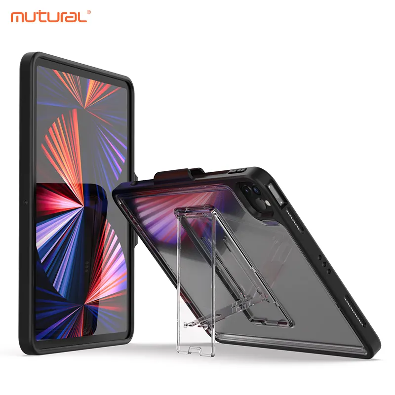 Mutural Qinfeng casing penutup dudukan video berdiri TPU PU dapat disesuaikan rotasi seri Qinfeng pas untuk iPad mini 6 iPad Pro 10.9 12.9