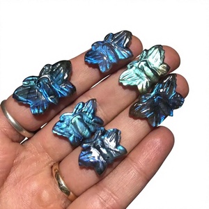 Natural Labradorite Carved Butterfly Cabochon Blue Flash for Jewelry Making Wholesale - Product Image 1