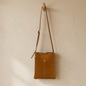 Sac à bandoulière en cuir véritable marron à fermeture boutonnée, sac à main pour les trajets quotidiens - Product Image 2