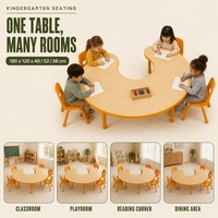 Ensemble table et chaise en plastique pour enfants, design moderne, réglable, écologique, pour l'apprentissage et le dessin, utilisation en extérieur, école, maternelle