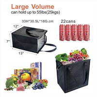 Sac isotherme non tissé avec doublure en aluminium, réutilisable, grande capacité, poignées en sangle, logo personnalisé, vente en gros
