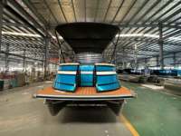 Kapal Ponton Sport Mewah Berbahan Aluminium dengan Sunbed 17FT Mesin Luar (Outboard) untuk Memancing, Hiburan, dan Wisata untuk 8-10 Orang