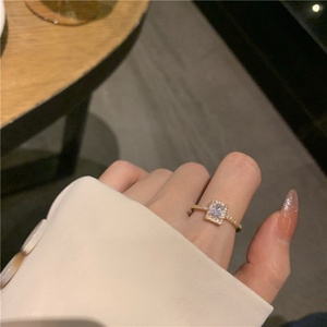 Adjustable Alloy Opening Index Finger <b>Ring</b> Women Sparkling Diamonds Zircon Inlay Classic Trendy Style Parties Religious - Product Image 5