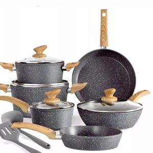 Batterie de cuisine 12 pièces en céramique blanche antiadhésive avec couvercles en verre et poignées en bakélite, compatible gaz et induction – Offre spéciale - Product Image 3
