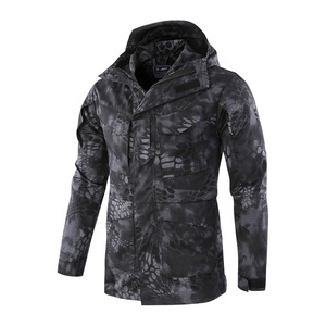 Chaqueta Cortavientos Impermeable con Estampado para Exteriores, <span class=keywords><strong>Ropa</strong></span> de Caza y <span class=keywords><strong>Senderismo</strong></span>, en Oferta - Product Image 4