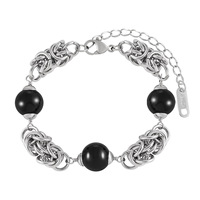 Bracelet à maillons en acier inoxydable, perles géométriques, bijoux ajustables pour cadeau