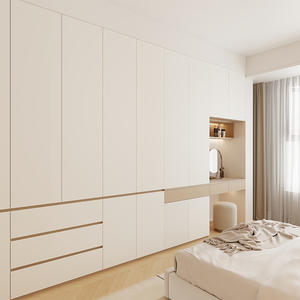 Armario de Madera Maciza Moderno y Minimalista Chen Le, Armario de Almacenamiento con Puerta Corredera de Piso a Techo, Ahorro de Espacio para Dormitorio - Product Image 3