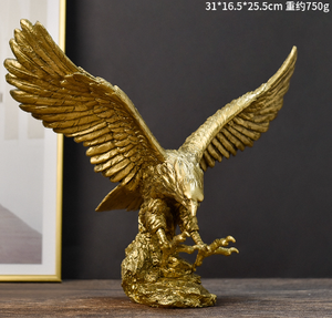 Venta al por mayor resina Animal artesanía Mesa decoración oro águila americana decoración regalos estatua estatuilla - Product Image 3