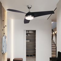 Moteur à courant continu de chambre à coucher d'approvisionnement d'usine à faible bruit 52 pouces ventilateur de plafond électrique à LED ventilateur de plafond intelligent avec lumière et télécommande