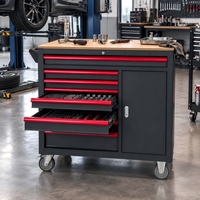 Coffre à outils de garage de haute qualité et durable à 7 tiroirs, chariot d'atelier robuste en acier inoxydable, capacité de charge de 300 kg