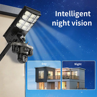 Customizable Outdoor Solar Security Camera Light Waterproof 12MP 4 Lens 360° Panoramic Surveillance for Farm Yard Factory Road