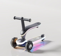 Trottinette Enfant Moderne et Populaire, Pliable, à Trois Roues, Hauteur Réglable, avec Lumières LED et Frein Arrière