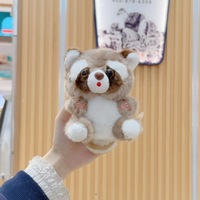 Porte-clés en peluche raton laveur mignon, adorable poupée en peluche, pendentif de sac, mini jouet en peluche, poupée pour machine à griffes, vente en gros