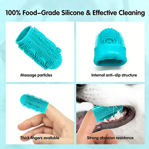 แปรงสีฟันซิลิโคนสำหรับสุนัขและแมว ชุดแปรงทำความสะอาดฟันสำหรับสัตว์เลี้ยง อุปกรณ์ดูแลสัตว์เลี้ยงสำหรับสัตว์ขนาดเล็ก เครื่องมือดูแลสุขภาพช่องปาก - Product Image 5