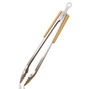 Pinces à <span class=keywords><strong>barbecue</strong></span> extra longues en acier inoxydable de 19 pouces, robustes, avec manche en bois d'acacia - Product Image 1