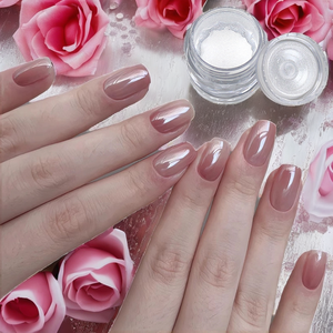 SH 1Jar 0.5g Polvo de Uñas con Efecto Espejo Aurora, Brillo Intenso, Cristal de Hielo, Luz de Luna, Pigmento Blanco para Uñas, Decoración de Manicura - Product Image 2