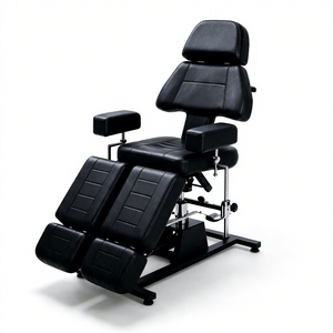 Fauteuil de Soin Esthétique et Tatouage Pliant en Cuir PU avec Repose-Pieds Réglable et Cadre en Acier Inoxydable – Vente en Gros - Product Image 4