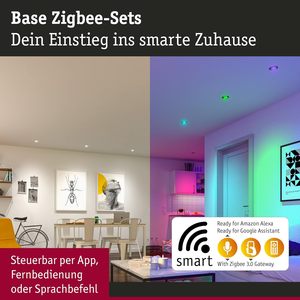 Paulmann 92466 Luminaire encastré LED Smart Home Zigbee orientable 230V 3x4.9W 3x420lm Dimmable 90mm Métal Blanc RGBW+ - Product Image 2