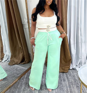 Canottiera sportiva alla moda da <span class=keywords><strong>donna</strong></span> <span class=keywords><strong>pantaloni</strong></span> <span class=keywords><strong>larghi</strong></span> a vita alta Set pantaloncini <span class=keywords><strong>estivi</strong></span> 2 pezzi con chiusura a coulisse - Product Image 6