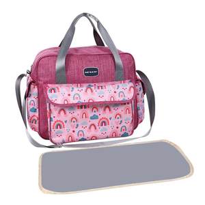 Sac de maternité 40,5x24,5x32,5 cm, sac à bandoulière isolé en tissu Oxford pour le rangement des affaires de bébé avec motif de dessin animé - Product Image 4